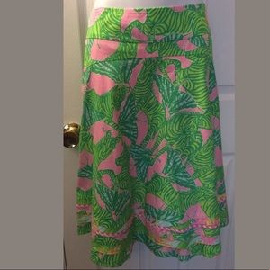 LILLY PULITZER Skirt Brazilian Zebra Butterfly Green Pink Preppy Classic Print